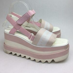 STELLA MCCARTNEY Stripe Platform Sandal sz…